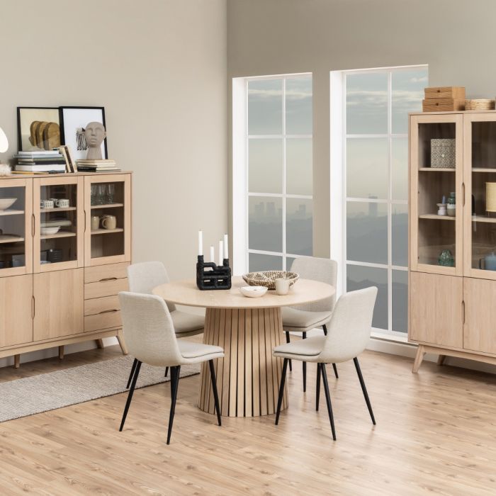 The Serena Beige Textured Fabric Dining Chair – Set of 4 – image 4