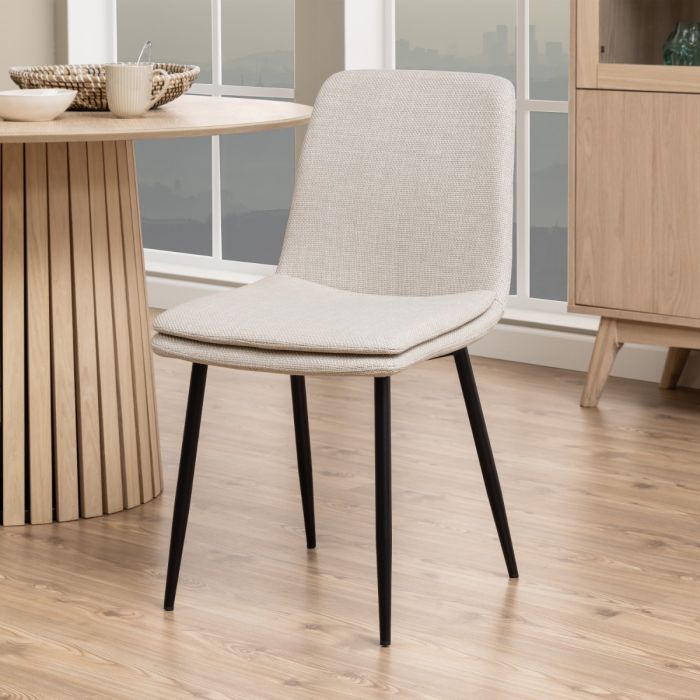 The Serena Beige Textured Fabric Dining Chair – Set of 4 – image 5