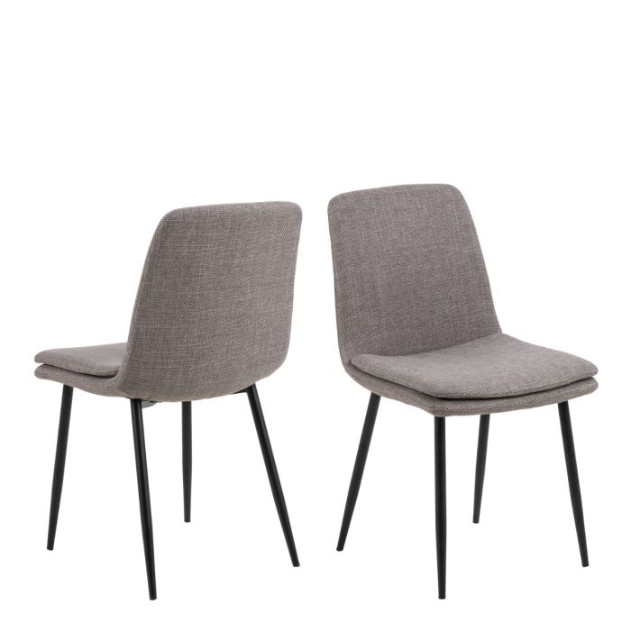 The Serena Light Brown Textured Fabric Dining Chair – Set of 4 – image 1