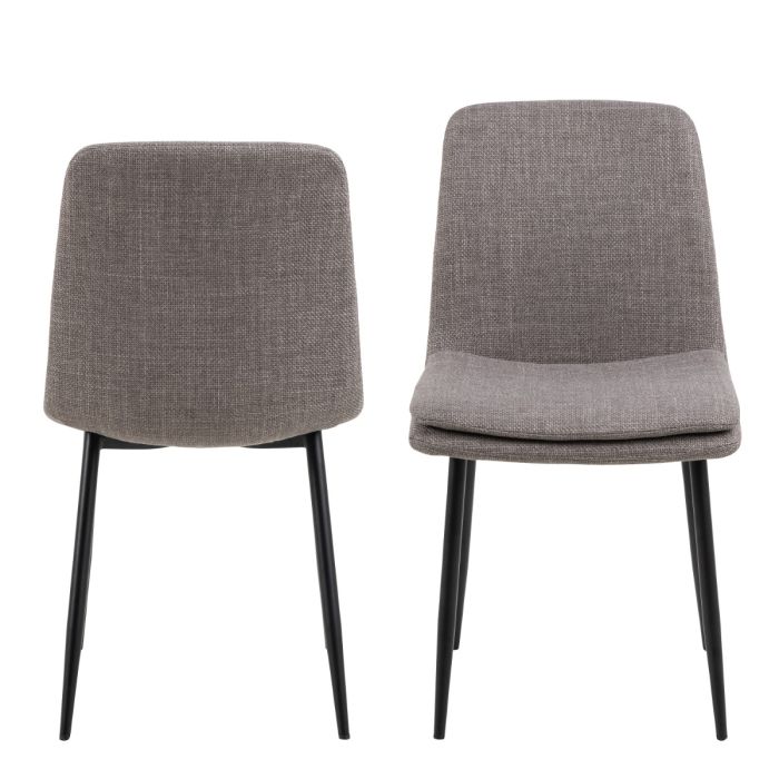 The Serena Light Brown Textured Fabric Dining Chair – Set of 4 – image 2