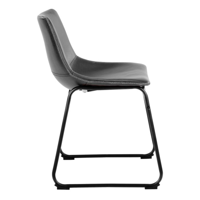 The Sierra Black Faux Leather Sled Dining Chair – Set of 2 – image 3