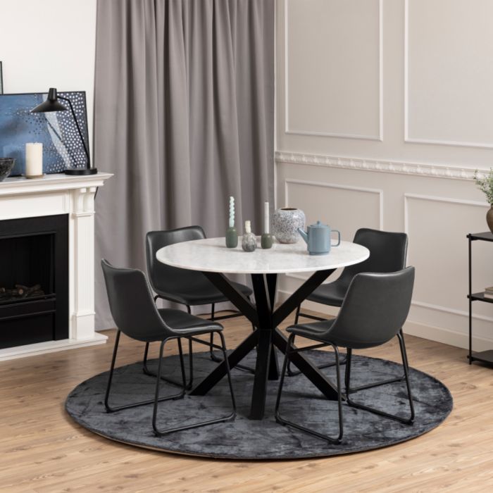 The Sierra Black Faux Leather Sled Dining Chair – Set of 2 – image 4