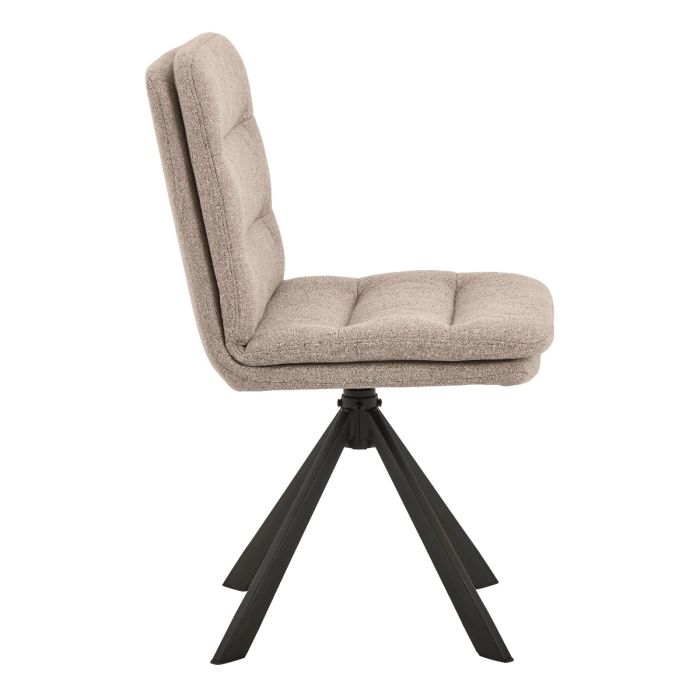 The Solene Beige Fabric Swivel Dining Chair – Set of 2 – image 3