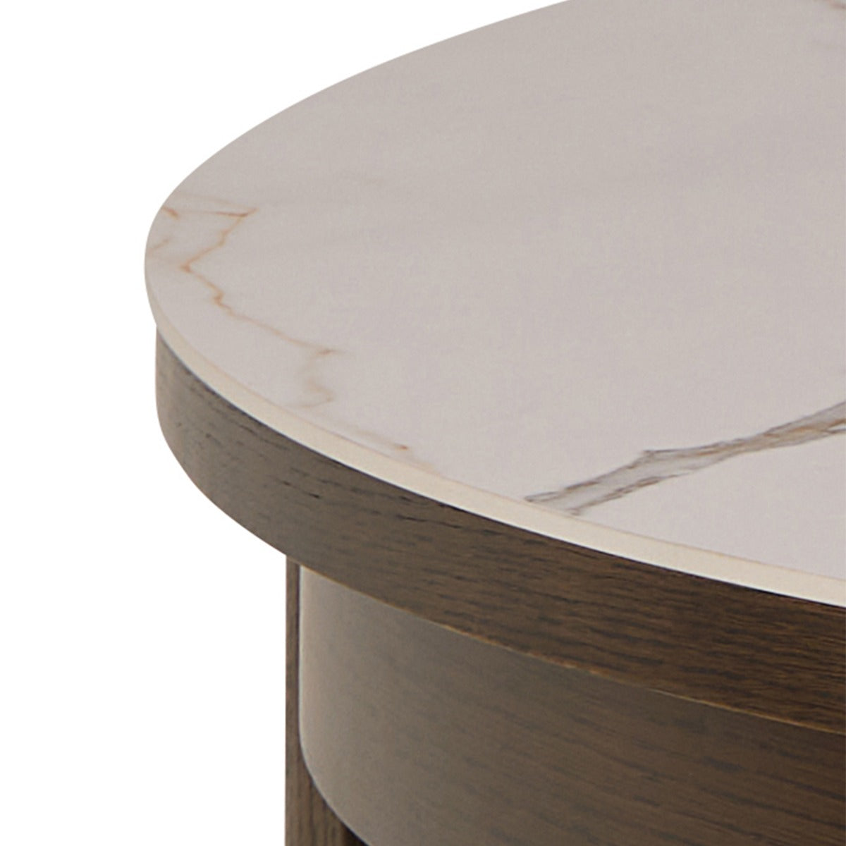 Soletta Cream Ceramic Round Extendable Dining Table - supplier photograph 9