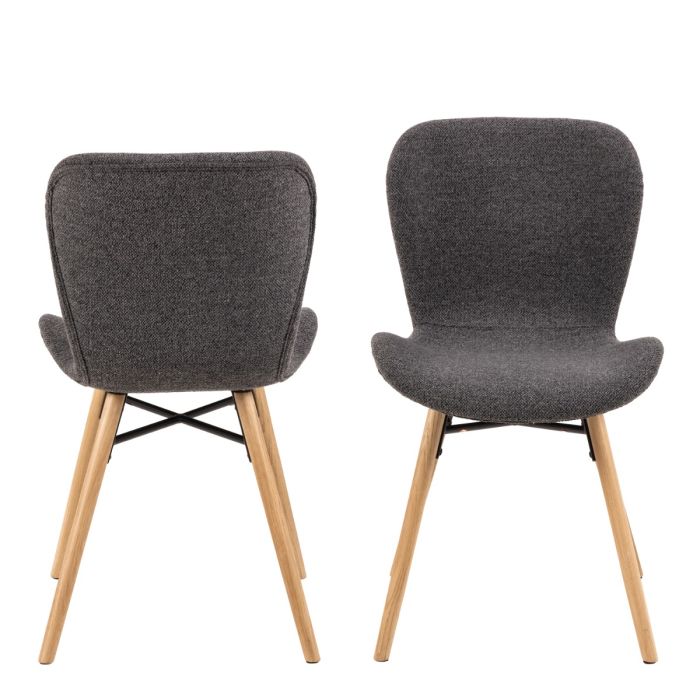 The Tivoli Anthracite Bouclé & Oak Dining Chair – Set of 2 – image 2