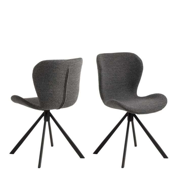 The Tivoli Anthracite Bouclé Swivel Dining Chair – Set of 2 – image 1