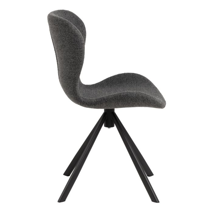 The Tivoli Anthracite Bouclé Swivel Dining Chair – Set of 2 – image 3