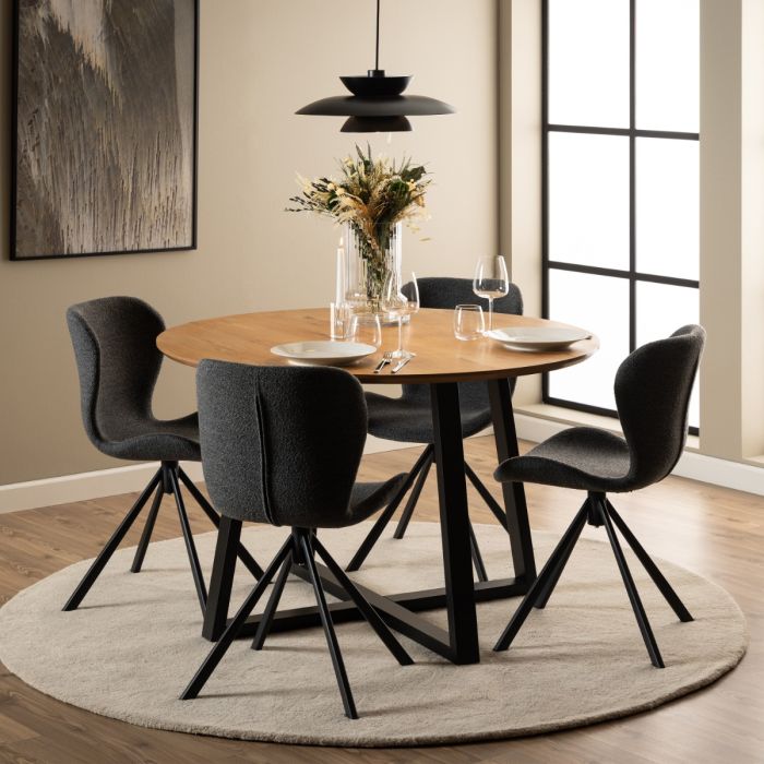 The Tivoli Anthracite Bouclé Swivel Dining Chair – Set of 2 – image 4