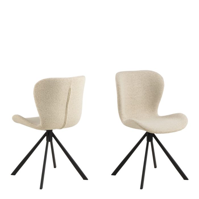 The Tivoli Cream Bouclé Swivel Dining Chair – Set of 2 – image 1