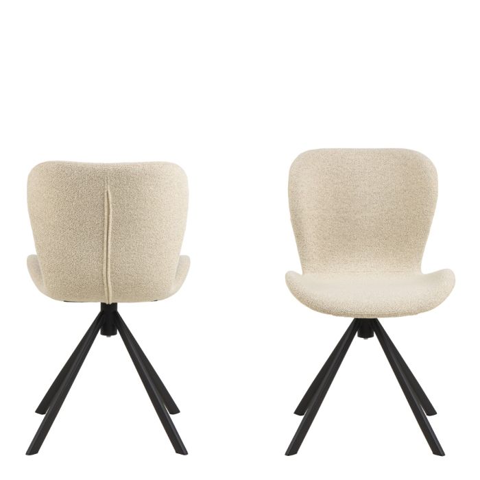 The Tivoli Cream Bouclé Swivel Dining Chair – Set of 2 – image 2