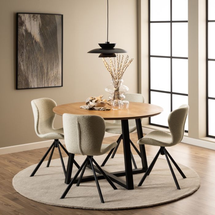The Tivoli Cream Bouclé Swivel Dining Chair – Set of 2 – image 4