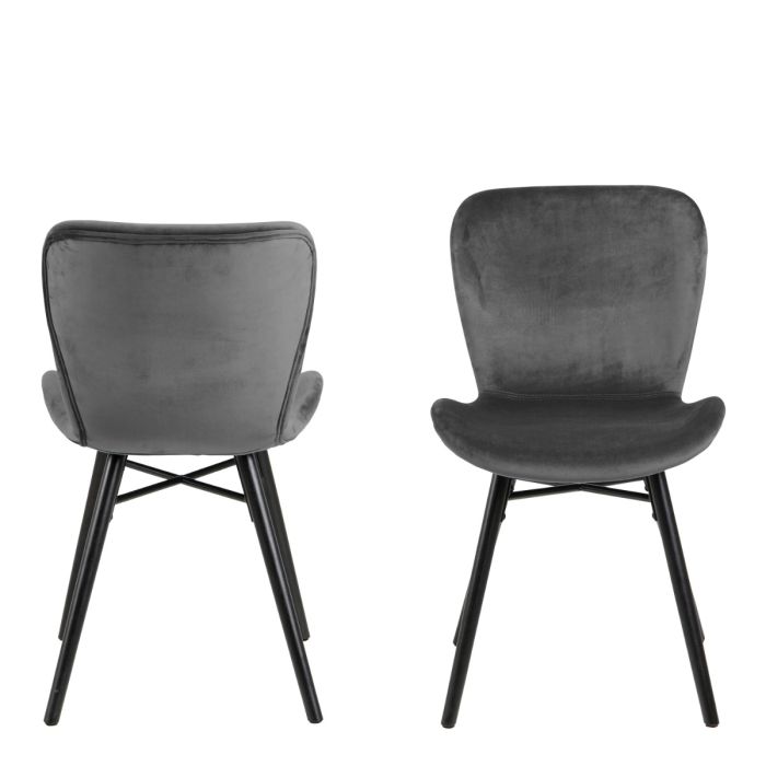 The Tivoli Dark Grey Velvet Dining Chair – Set of 2 – image 2