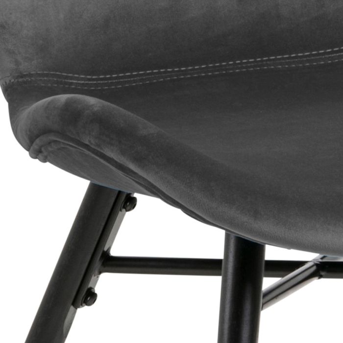 The Tivoli Dark Grey Velvet Dining Chair – Set of 2 – image 8