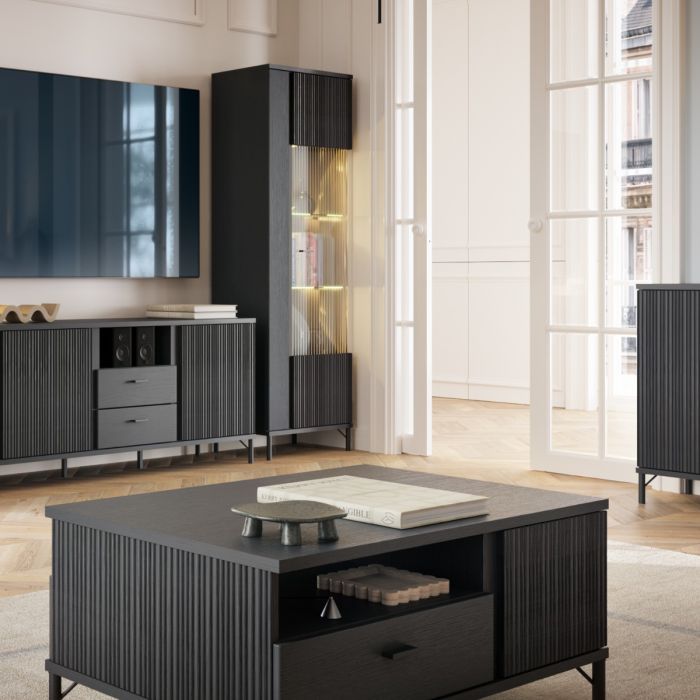 Zafarya Black Graphite TV Cabinet – supplier image 4