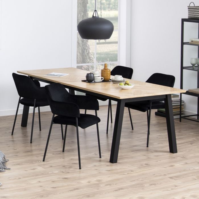 The Zahara Black Velvet Dining Chair with Arms – Set of 2 – image 4