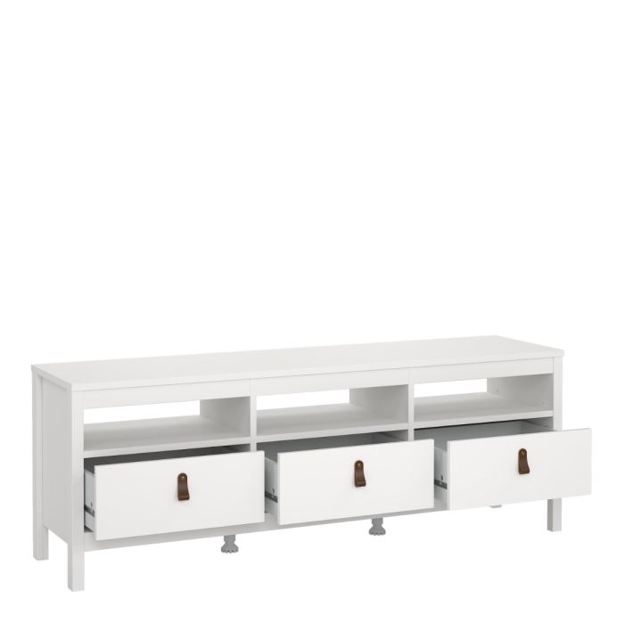 Zahmira White 3-Drawer TV Unit – supplier image 5